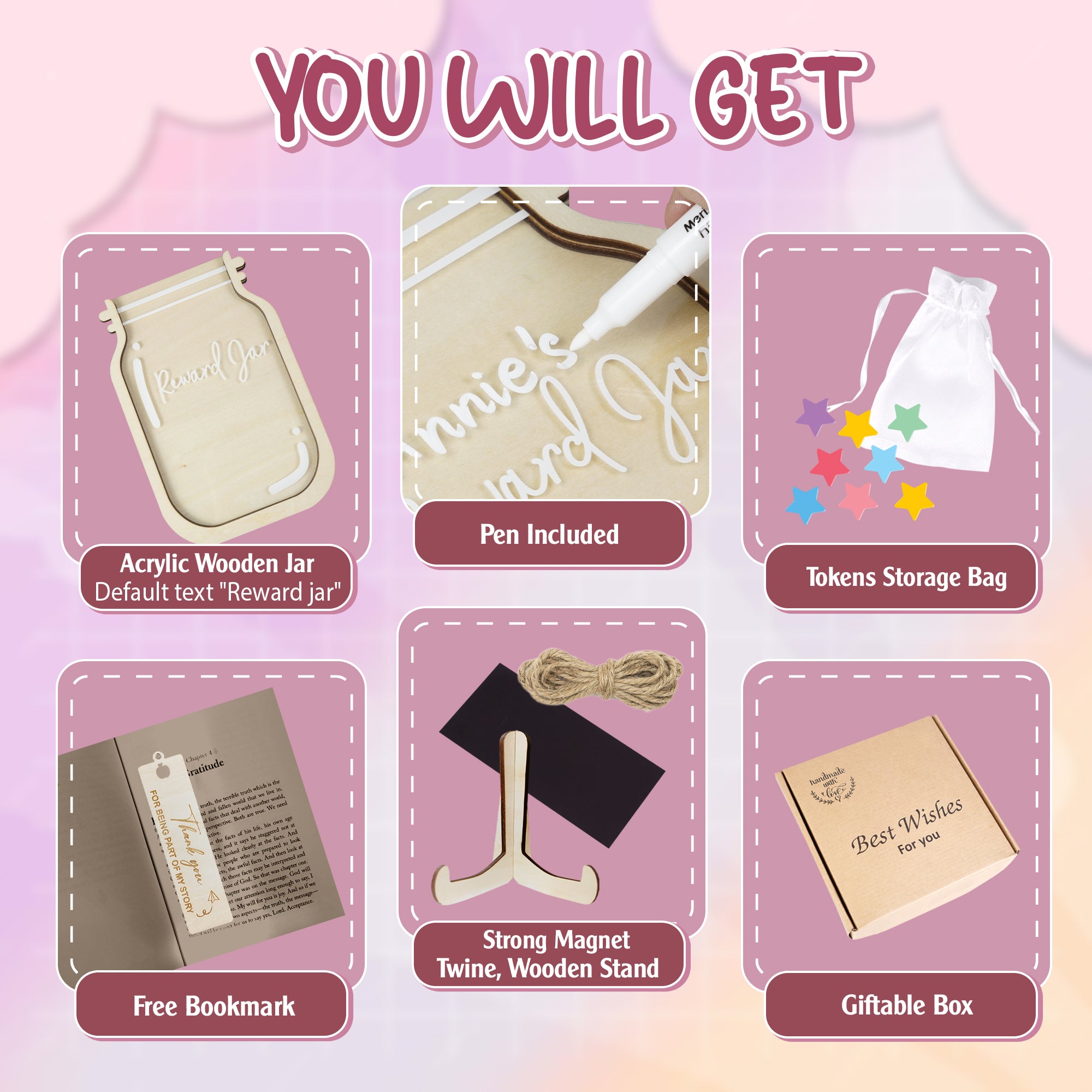 Tokens Star Reward Jar for Classroom Kids