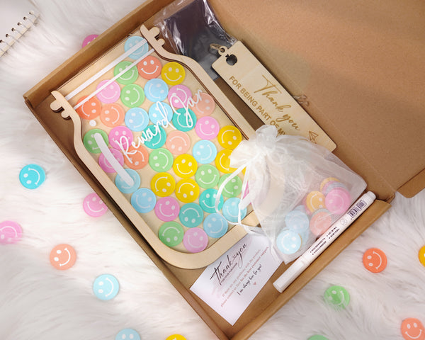 Tokens Smiley Face Reward Jar for Classroom Kids
