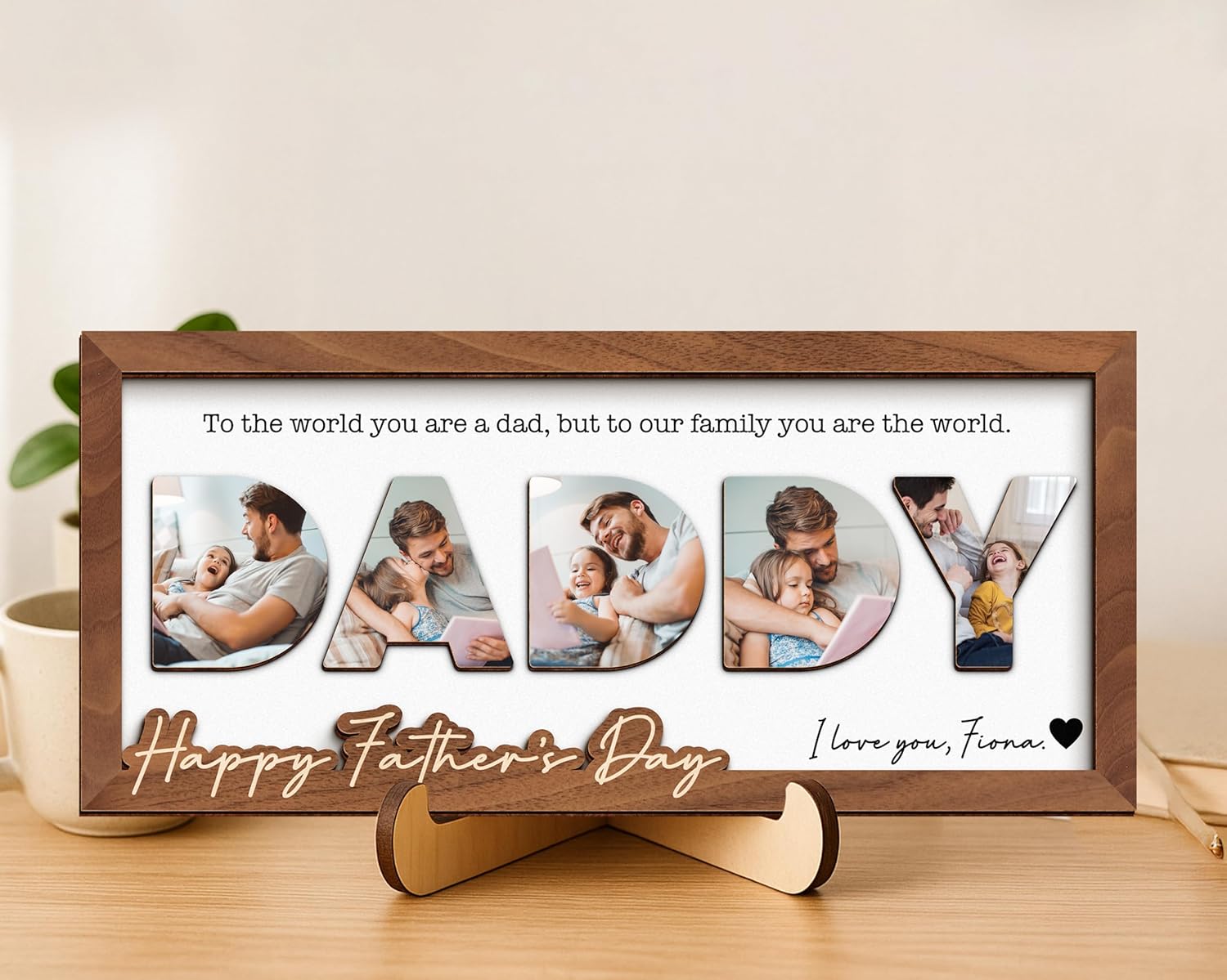 Personalized Photo Frame for Dad, Father's Day Photo Frame Gift, First Father's Day, Photo Sign for Dad