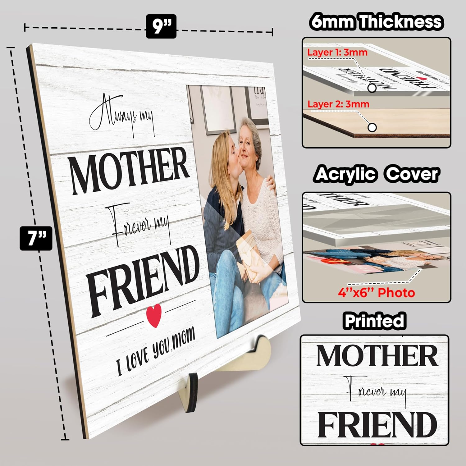 Personalized 4x6 Covered My Mom Picture Frame