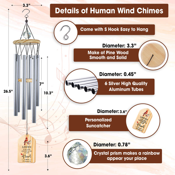 Personalized Sympathy Wind Chime Carnival Gift For Memorial