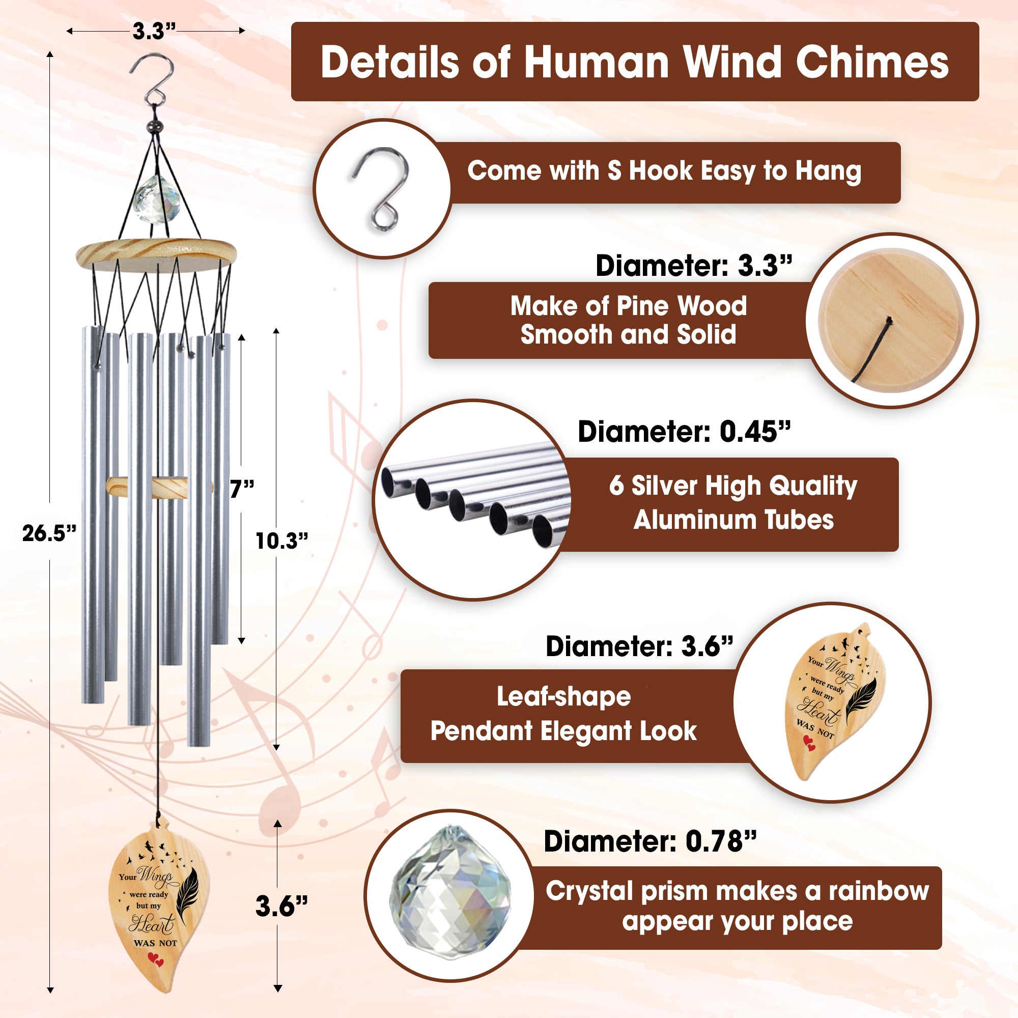 Custom Sympathy Wind Chime Carnival In Memorial Gift