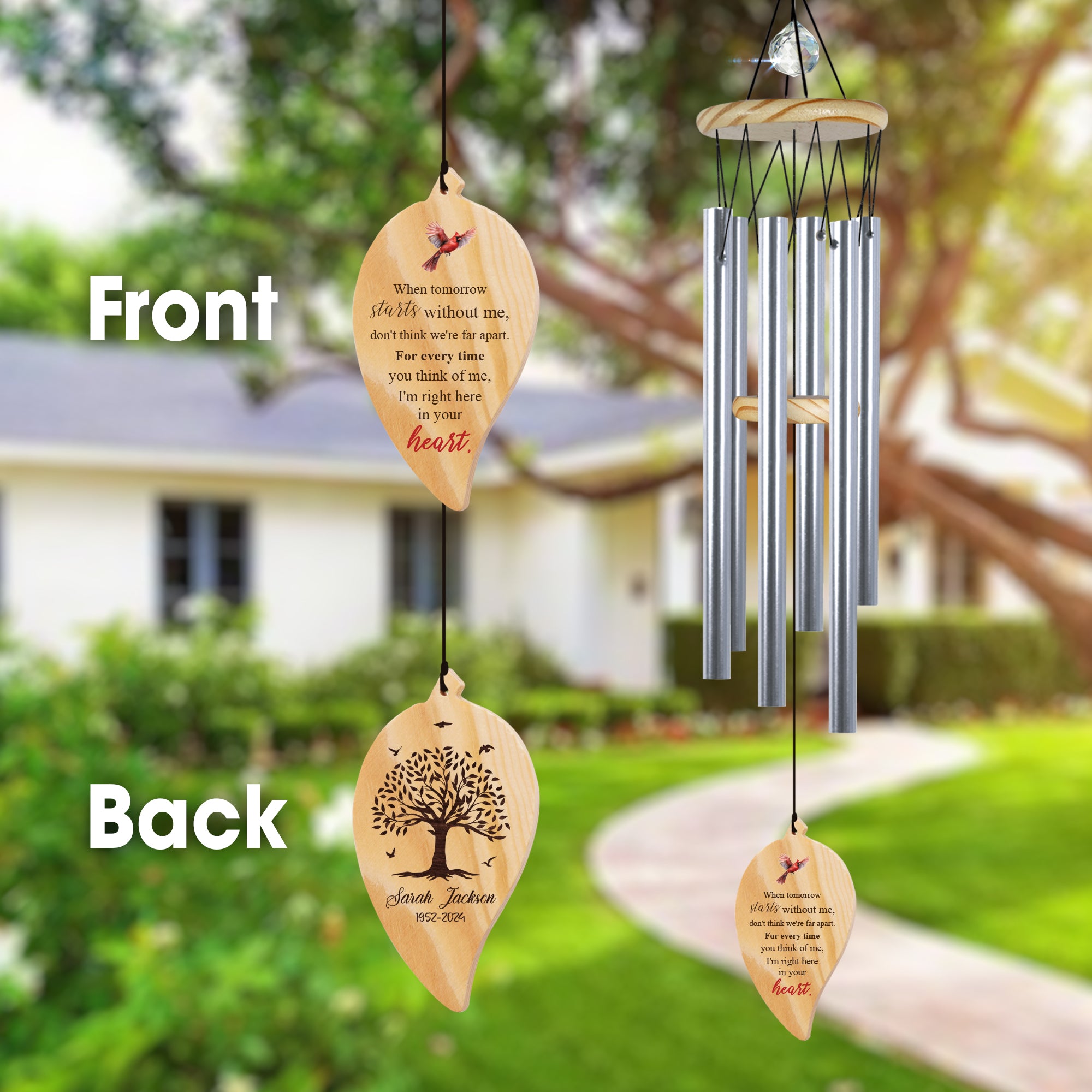 Personalized Memorial Wind Chime Bereavement Gift