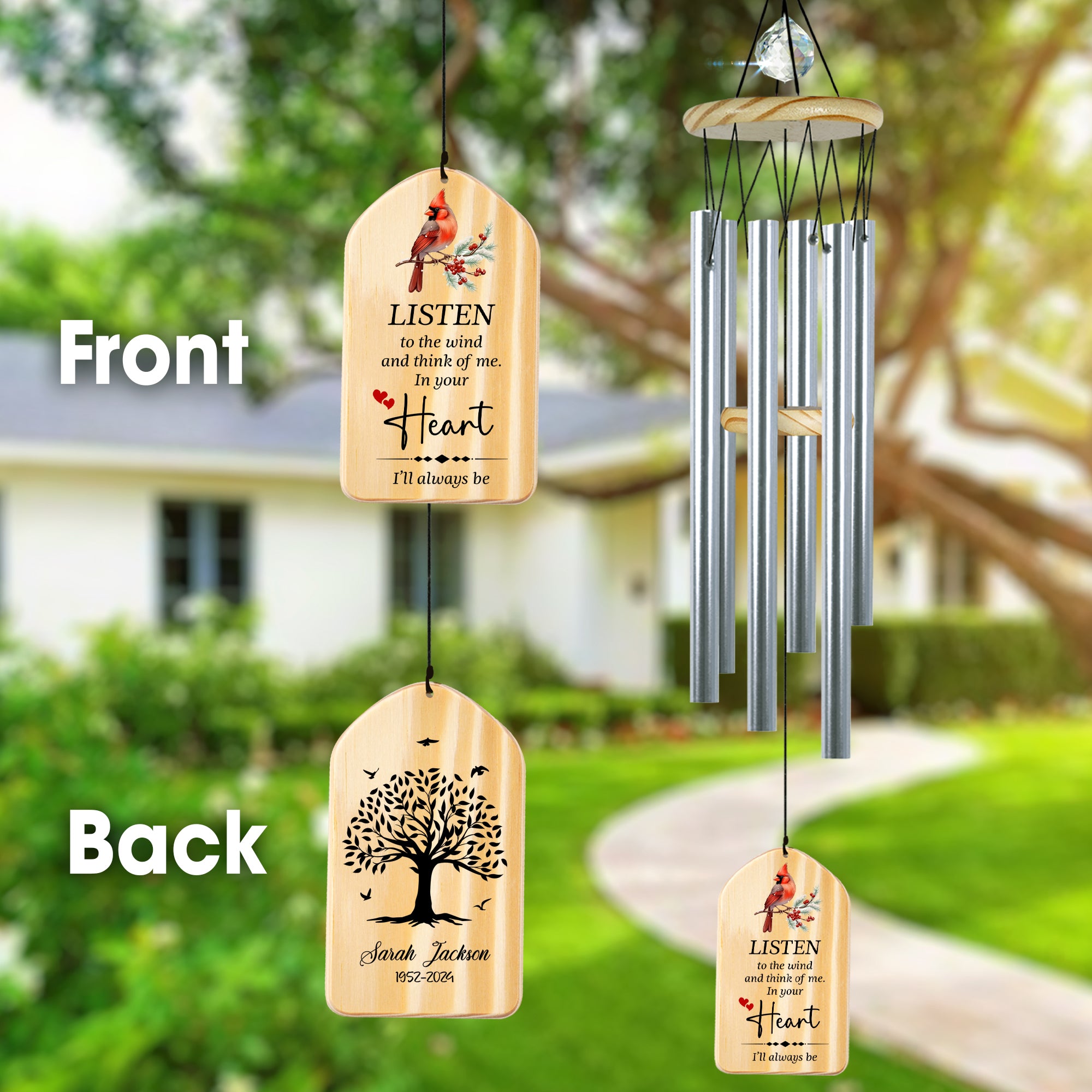 Personalized Sympathy Wind Chime Carnival Gift For Memorial