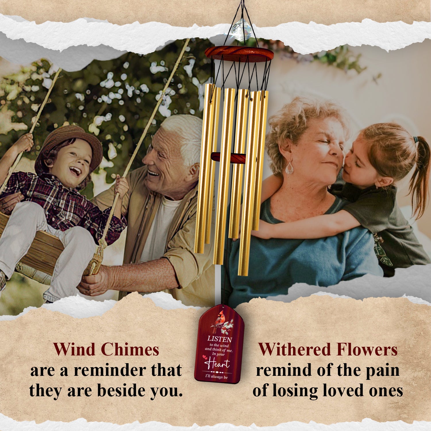 Personalized Sympathy Wind Chime Carnival In Memorial Gift