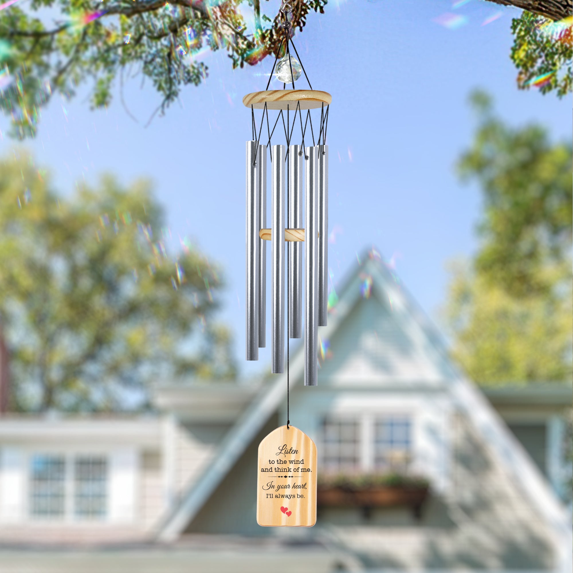 Custom Whispers from Heaven Wind Chime Sympathy Gift