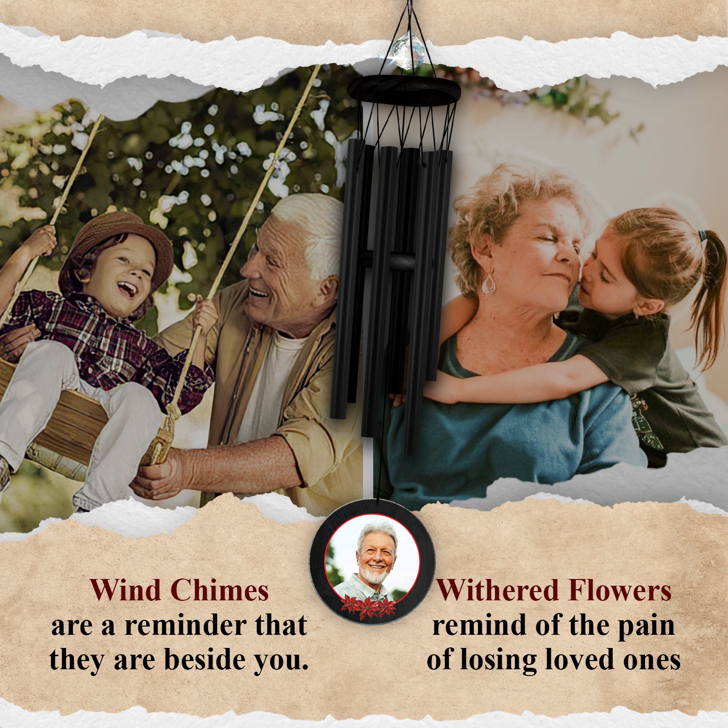 Personalized Carnival Wind Chimes Bereavement Gift