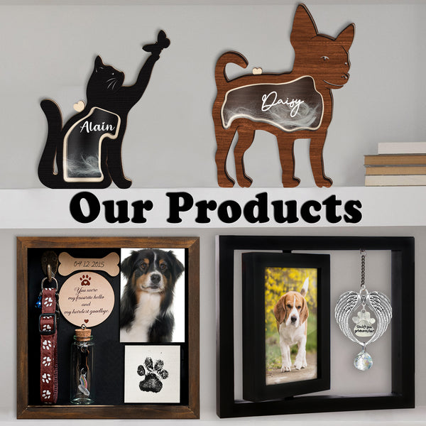 Pet Memorial Picture Frame with Angel Wings