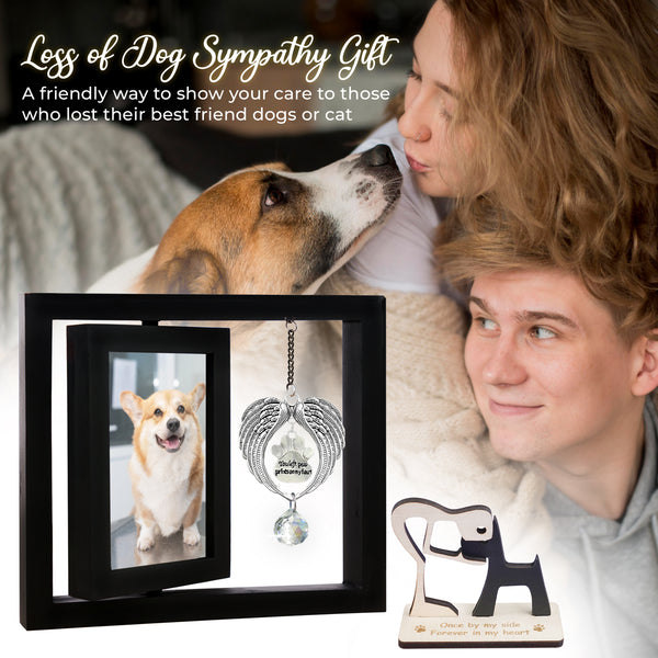 Pet Memorial Picture Frame with Angel Wings